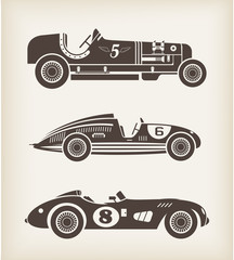 Vector vintage sport racing cars - 42833994
