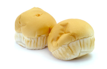 delicious buns with  isolated on white