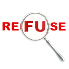 Refuse symbol under the magnifier