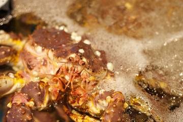 Obraz na płótnie Canvas Hokkaido crab in seafood market