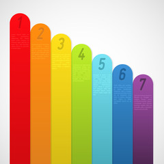 Rainbow banners with numbers. Vector illustration.