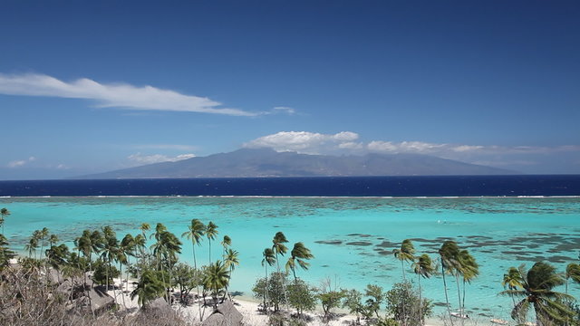 Beach and Lagoon of Moorea Island