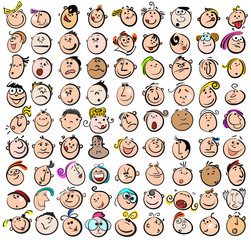 People Expression Doodle Cartoon Icons