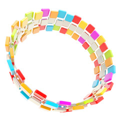 Circular copyspace frame made of cuboids