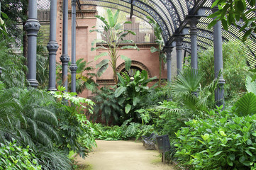 Fototapeta premium Tropisches Gewächshaus für Pflanzen in Barcelona