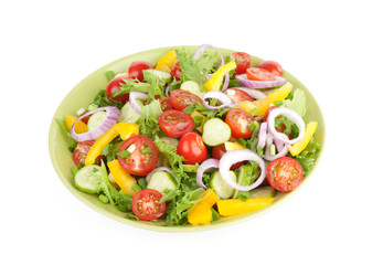 vegetable salad isolated on white