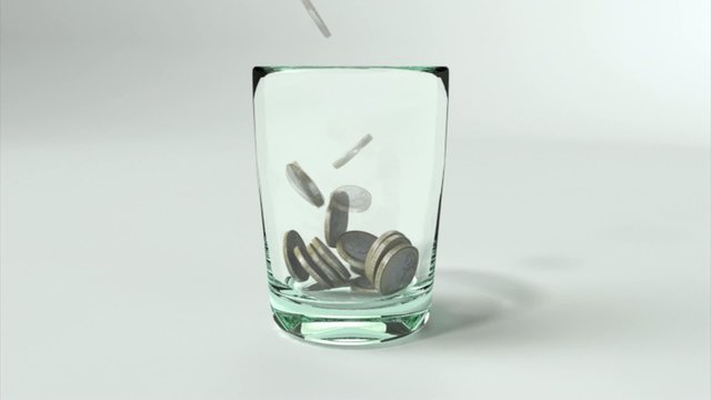 Euro M&uuml;nzen im Glas 2
