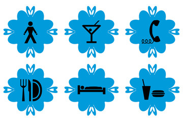 Formas azules varias