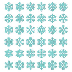 Snowflake Vector Icon Set