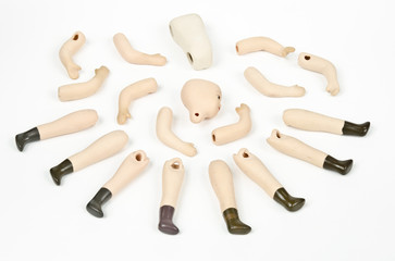 antike Puppen-Ersatzteile keramisch