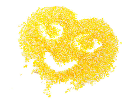 Smiling Face Made of Corn Flakes Isolated on White Background - Powered by Adobe