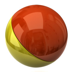 Yellow and orange sphere