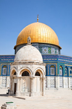 Golden Dome on the Rock Mosque in Jerusalem, Israel.