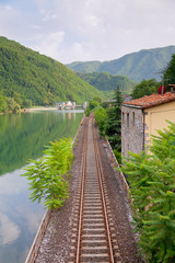 Fototapeta premium Railway along the river