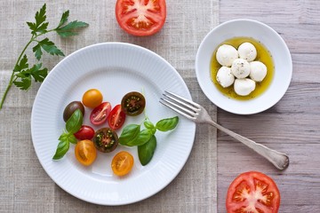 Tomatoes with mozzarella