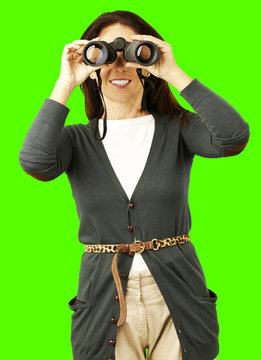 woman with binoculars