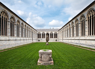 Cemetery at Cathedral Square in Pisa, Italy