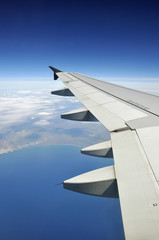 Blick aus einem Flugzeug