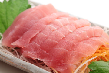 Sashimi, sliced raw tuna