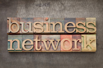 business network in wood type