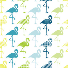 Blue/Green Flamingos Pattern Seamless Pattern