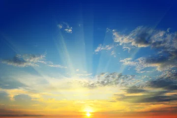 Foto op Plexiglas Ochtendgloren de zon boven de horizon