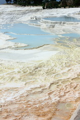 Tavertine pools and terraces made from thermal salts at pamukkale