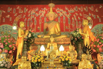 Buddha in church at Wat Yai Chaimongkol,Thailand.