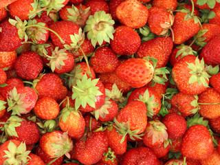background of fresh strawberries