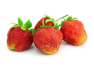 Strawberries isolated over white background