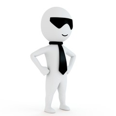 3d small people as successful business man