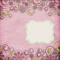 Vintage flower template, floral background