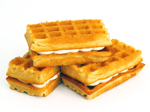 waffle cookies stacked