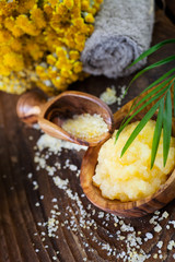 Natural yellow spa setting