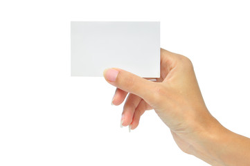 Obraz premium Blank card in a hand
