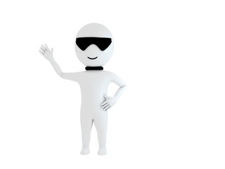 3d small people saying hi wishes