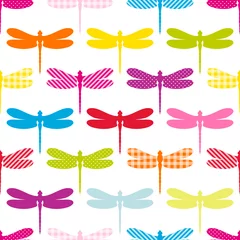 Buntes Libellen-Muster Nahtloses Muster © Jan Engel