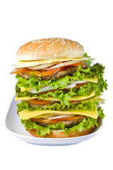 Big hamburger with clipping path