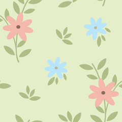 Seamless retro ornamental pattern with flowers