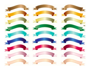 Set of different types and colors ribbons