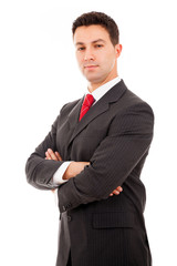 young business man portrait in white background