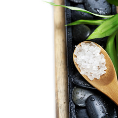 zen stones and bamboo