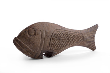 carved african fish bottle opener