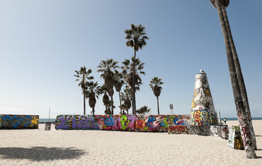 Art walls on Venice beach, Los Angeles, California, USA