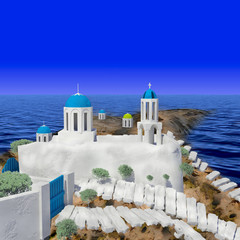 Fototapeta premium Greece style building