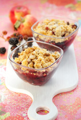 Apple and blackberry crumble