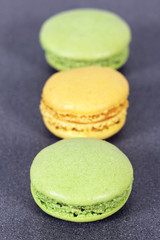 green and yellow macaroons