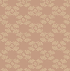 seamless pattern with leaves on beige background, Print