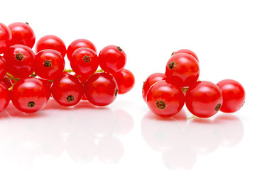 red currant close-up on a white background
