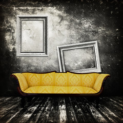 Sofa in an interior grunge